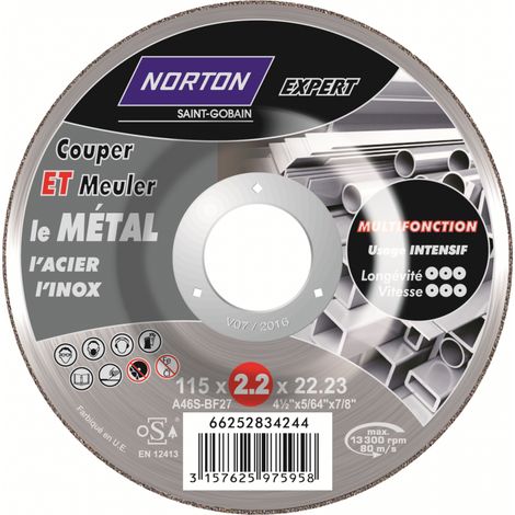 Disco multifunzione per taglio e sbavatura NORTON per metallo Norton