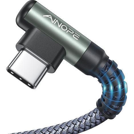 Câble de charge USB-C AINOPE, [Lot de 2 câbles de 2 m], câble USB vers USB-C 3,1 A, charge rapide, câble tressé en nylon coudé pour Samsung S21, S10, S9, Note 10, Huawei, Sony Xperia, Xiaomi et LG.