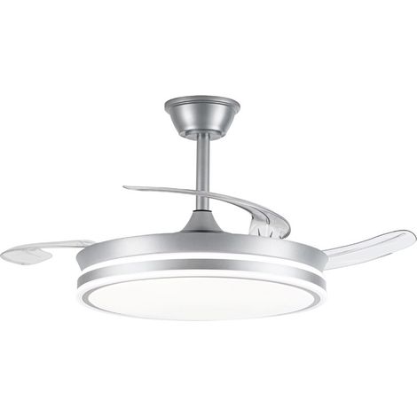 Ventilador LED aspas retráctiles Evo Níquel 72W