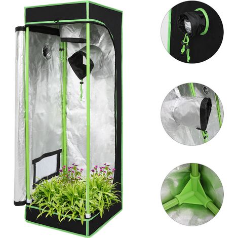 Wolketon Growbox aus 600D Oxford-Gewebe, reißfest, feuerhemmend, für Kräuter Gemüse und Obst 40x40x120cm (1/5)