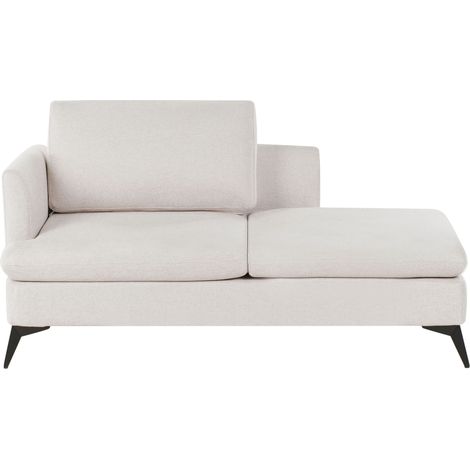 Left-Hand Chaise Lounge SIEVOZ Fabric Light Beige