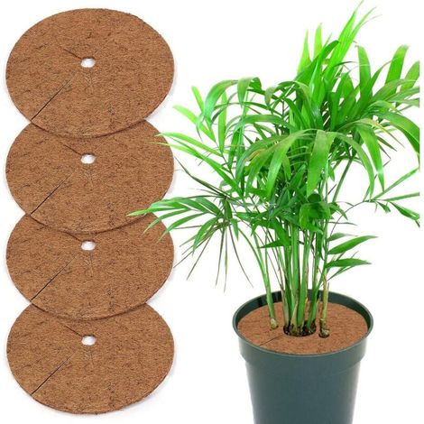 4 pièces Tapis de Coco Plantes, Disque de Protection Plante, Tapis de Noix de Coco Disque paillis Pot Tapis de Protection des Plantes pour Le Jardin de l'hôtel à la Maison (30 cm) (1/4)