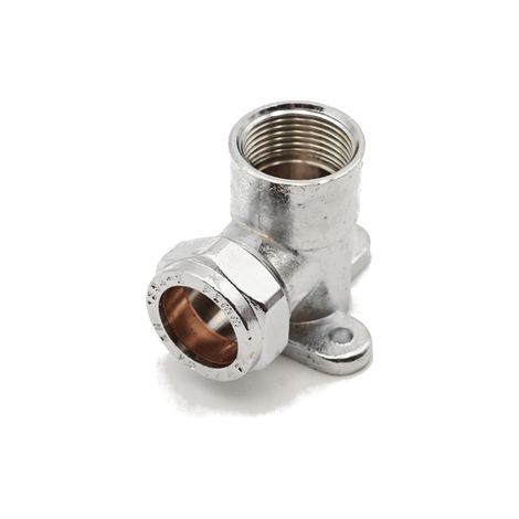 PrimaPlus Chrome Wallplate Elbow 22mm x 3/4" Fi Fitting (1/3)