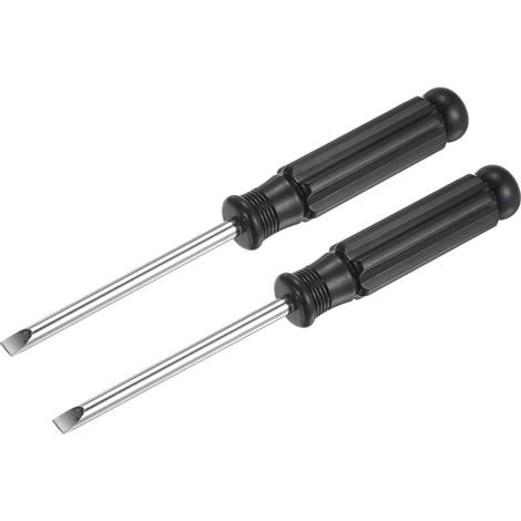 sourcing map Lot de 2 mini tournevis plats, tête plate 5,0 mm avec manche noir pour petits appareils (1/4)