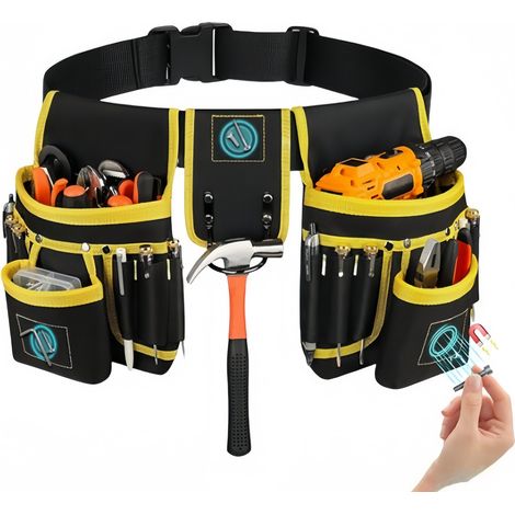 Sollbry Ceinture Outils,Ceinture porte Outils poches,Amovible et Réglable Sac à Outils Magnétique,Ceinture à Outils Rembourrée Robuste pour Hommes (1/5)