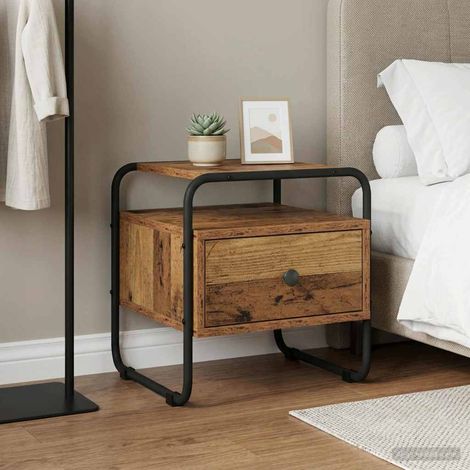 vidaXL Bedside Cabinet Old Wood 40 x 39.5 x 40 cm Engineered Wood (1/5)