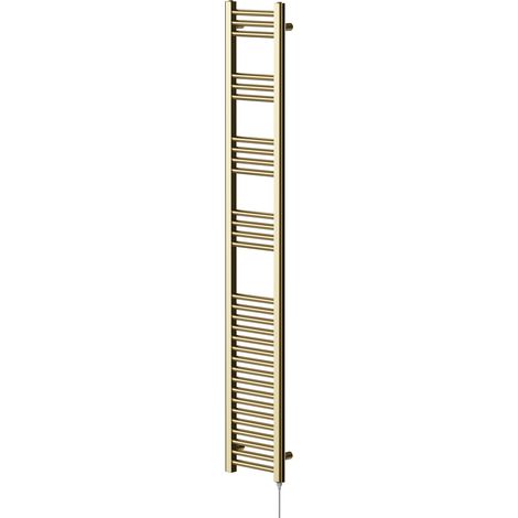 Colore Pizarro Brushed Brass 1800mm x 300mm Straight Electric Heated Towel Rail (1/5)