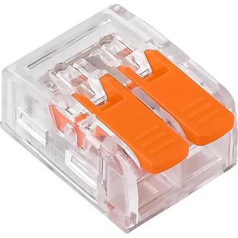 Kit de 50 Connecteurs Électriques à Levier, Bloc de Jonction Compact Inline, Boîtier PA/PC Ignifugé, pour Câbles Fil Rigide/Strandé pour Circuit Domestique, Modèle CMK662 0.2-6mm² 600V 41A (2 Broches) (1/5)