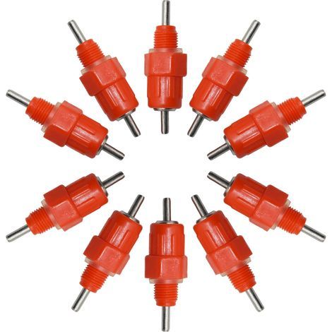 Automatique Tétine Abreuvoir,Abreuvoirs Automatiques Kit,Abreuvoir Volaille en Plastique,Volaille Automatique Abreuvoir,Abreuvoir de Volaille,Eau Mamelons Abreuvoirs,pour Poulet Canard Volaille,10Pc (1/5)