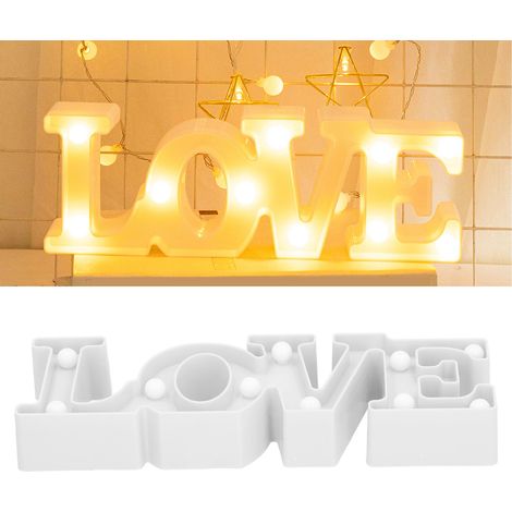 Lampe LOVE 10 LED Veilleuse pour demande en mariage, déclaration, anniversaire de mariage, fête Blanc chaud (1/5)