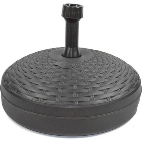 TRADE SHOP - Base Per Ombrellone Effetto Midollino ø45xh30.5cm Capacità 17lt Per Pali Da ø33 A ø48mm - Antracite