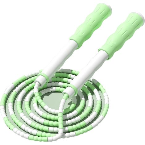 1 Corde à sauter perlée, longueur réglable, poignée antidérapante, PVC durable, intérieur extérieur (1/5)