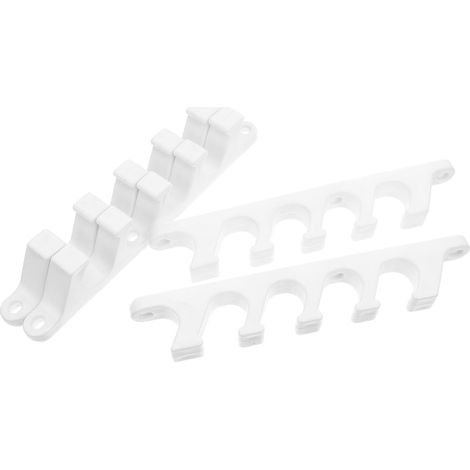 Lot de 4 ajusteurs boucle chaise plastique blanc cinq dents 5 positions réglables chaise longue léger diverses activités plein air (1/5)