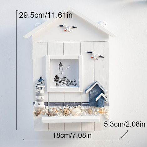 Boîte à clés murale en bois, porte-objets divers, armoire pratique et fonctionnelle (1/5)