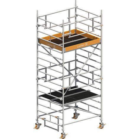 Layher Rollgerüst Uni Kompakt P2 Safety Plus mit Doppelgeländer 5,20m AH (1/3)