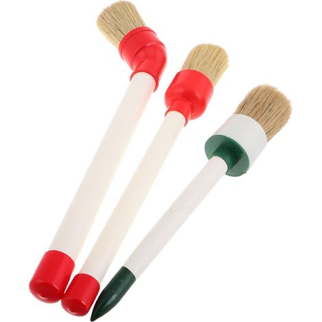 Brosse De Lubrifiant pour Pneus 3 Pièces Tête Ronde Et Brossette Coudée pour Nettoyage Et Entretien des Roues Vélos Motos Voitures (1/5)