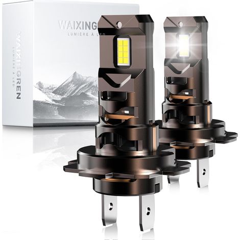 H7 LED 36000LM, 120W, 6500K Lumière Blanche, Remplacement pour Halogènes, 1:1 Taille Halogène, Plug and Play, 70000+ Heures de Durée de Vie, 2 Pièces (H7) (1/4)