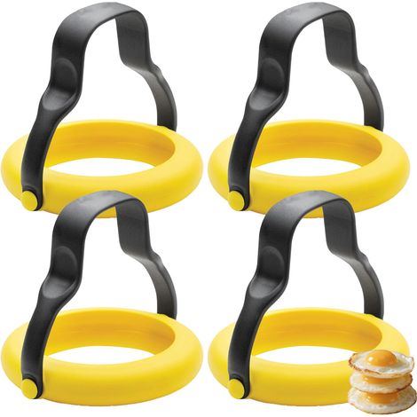 Silikon-Eierformen – 4er-Set antihaftbeschichtete Formen für Spiegeleier, Pfannkuchen, Omeletts und Frühstückssandwiches – hitzebeständig, wiederverwendbar und einfach in der Anwendung