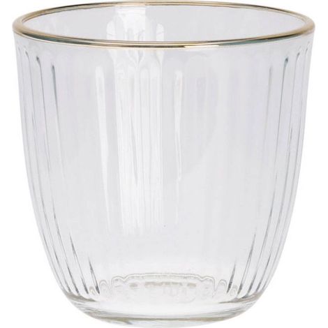 Verre strié avec bord doré, 295 ml