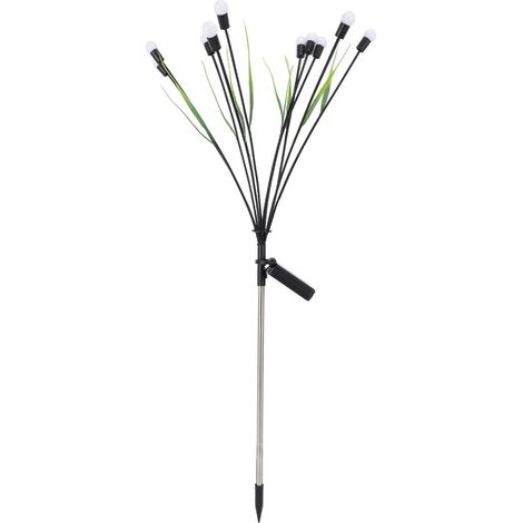 LED-Glühwürmchenlichter 800mAh IP65 wasserdicht Solar-Glühwürmchen-Dekorationslichter für Weihnachten, Hochzeiten, Garten, warmweiß, schwarzes Holz mit Blättern, 10 Köpfe (1/5)