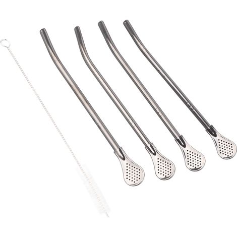cuillère paille en acier inoxydable 304 avec cuillère