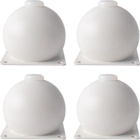 Lot de 4 pieds de canapé ronds en métal, à visser, pour meubles, support de lit haute capacité (blanc, taille M) (1/5)