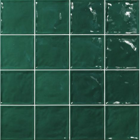 Carrelage Zellige Pompei vert Brillant 15x15 cm