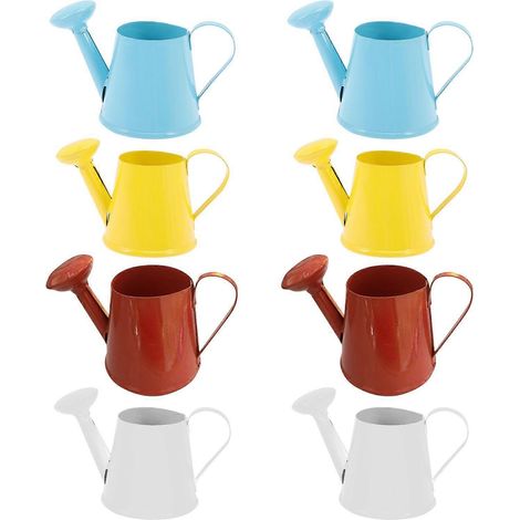 Lot de 8 mini arrosoirs décoratifs pour jardin féerique, micro-bouilloire en fer. (1/5)