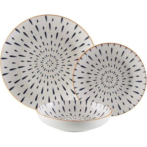 VERSA vajilla porcelana 18 piezas zarina , Vajilla de porcelana Zarina de 18 piezas, un servicio de mesa elegante y moderno que aporta un toque contemporáneo a cualquier comida. Id