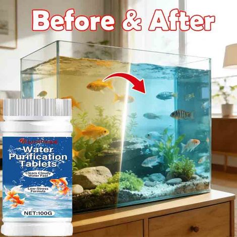 Aquarienwasserreinigungstabletten sorgen für langanhaltende Wasserreinigung, reduzieren Wasserwechsel, entfernen Schmutz und Gerüche, beseitigen Trübung und sind unbedenklich für Fische und Pflanzen. (1/5)