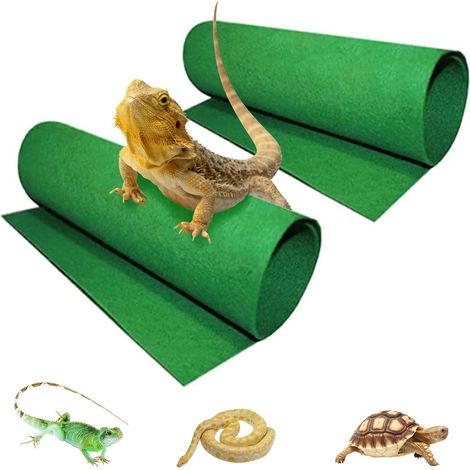 Tapis de terrarium pour reptile, lot de 2, pour dragon barbu, serpent, tortue et gecko, 24 x 16 pouces, substrat de cage (1/5)