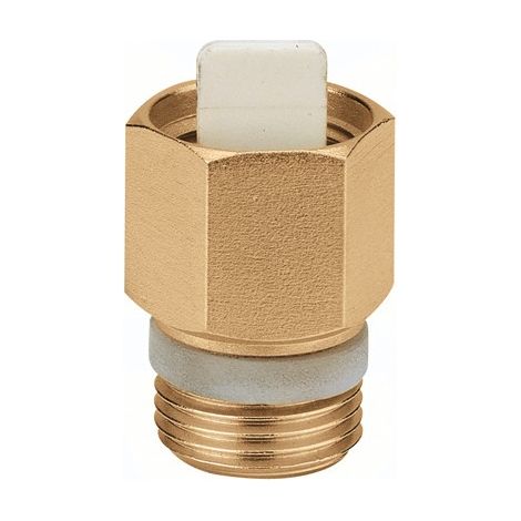 Rubinetto di intercettazione automatico giallo mf d3/8 ptfe caleffi 561300 (1/2)