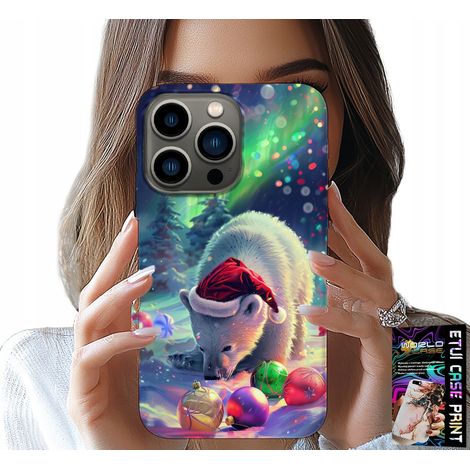 Custodia per iPhone 14 PRO MAX - Custodia con orsetti e palline di Natale + lamina (1/5)