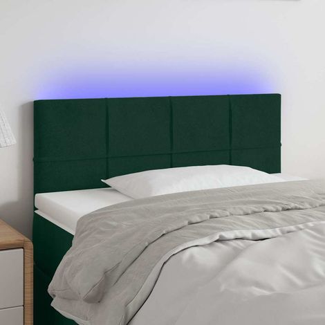 vidaXL Cabecero con LED de terciopelo verde oscuro 90x5x78/88 cm (1/5)