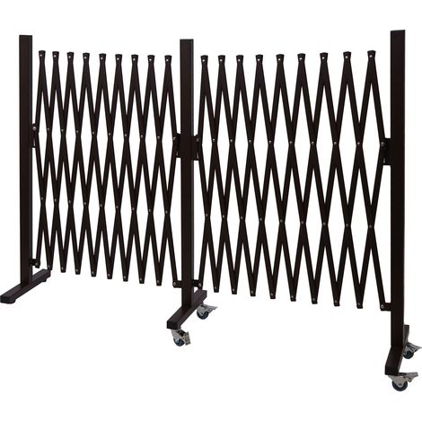 Recinto traliccio a fisarmonica estensibile con ruote HHG-978 alluminio marrone altezza 103cm, larghezza 60-530cm (1/5)