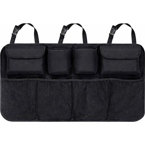 Organizador grande para el maletero, ubicado en la parte trasera del asiento trasero - color negro. (1/2)