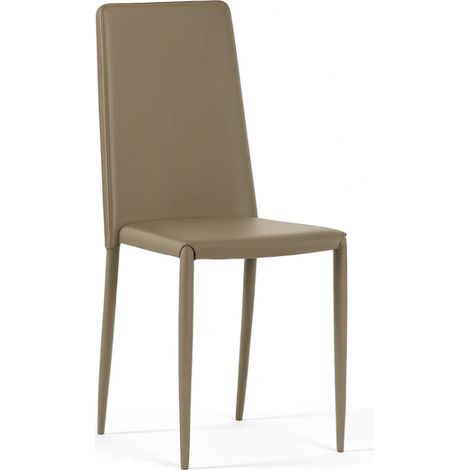 Arianna, Set di 4 sedie in similpelle Tortora (40cm X 42cm H. 96cm) Duzzle (1/5)