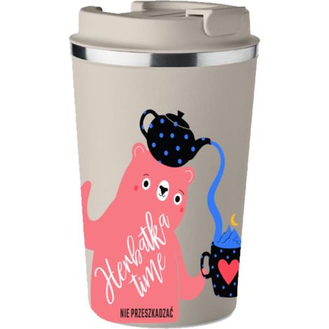 Premium Thermobecher mit Aufdruck TEA TIME für Tee 350 ml KT075 (1/5)