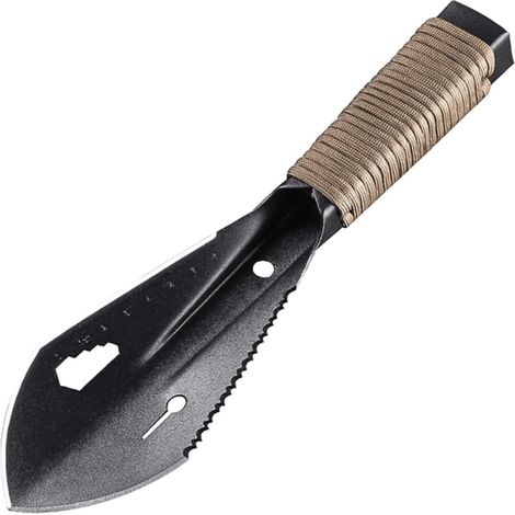 Pelle de Jardin Multifonction en Métal Dentelé avec Manche Antidérapant - Outil de Creusage Portable pour Jardinage (1/5)
