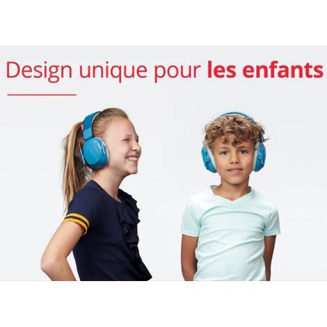 Casque anti-bruit pour enfants jusqu'à 16 ans, protection auditive certifiée CE, confortable et réglable, bleu (1/5)