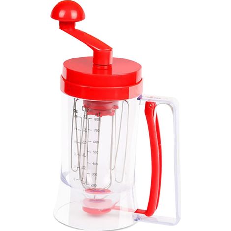 Manuel d'utilisation pour pâte à gâteau avec séparateur intégré. Doseur et mélangeur précis pour biscuits, cupcakes, crêpes et muffins. Outil ergonomique. Facile à nettoyer et à utiliser. (1/5)