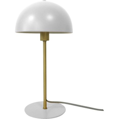 Leitmotiv Lámpara de sobremesa Bonnet blanco dorado vintage 39 cm