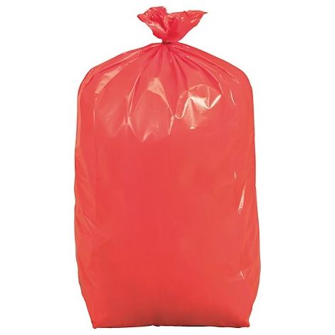 Sac poubelle 110 litres tri sélectif rouge opaque - carton de 200 - Maxiburo