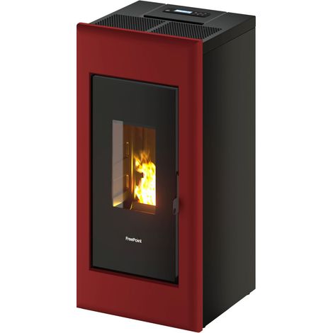 Pelletofen ONE AIRTIGHT Stahlverkleidung bordeaux