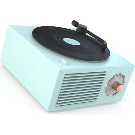 Mini enceinte Bluetooth portable sans fil au style rétro innovant, avec basses riches et son HD, couleur vert frais. (1/5)