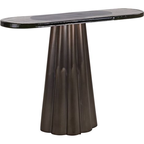 Console chic en verre et métal antique - laiton antique (1/5)