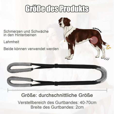 Gehhilfe für die Hinterbeine von Hunden, Hundegeschirr, Hinterbeingeschirr für Hunde, Gehhilfe für kranke/ältere Hunde, fördert die Beweglichkeit des Hundes (schwarz).