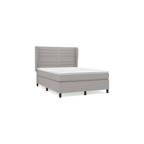 Sommier à lattes de lit avec matelas Gris clair 140x200 Tissu (1/5)