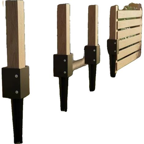 Ancrage de Poteau de Clôture, Construction Métallique Durable, Installation Extérieure Facile, vert armée (1/2)