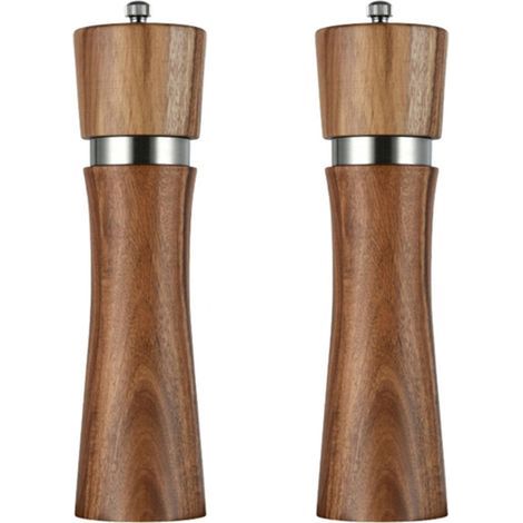 Salz- und Pfeffermühlen-Set – Salz- und Pfefferstreuer-Set aus Holz – verstellbare grobe Mahlwerke, 20,3 cm, zweifarbige Boxen (1/5)